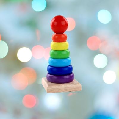 Jouet en Bois - WoodenToys™ - Tour arc - en - ciel - Mon Beau Jeu