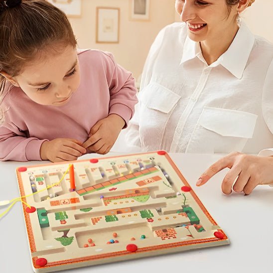 Puzzle en bois - Labyrinthe magnétique - Mon Beau Jeu