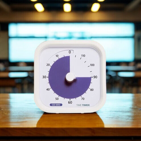 Time Timer 120 minutes sur un bureau d'école