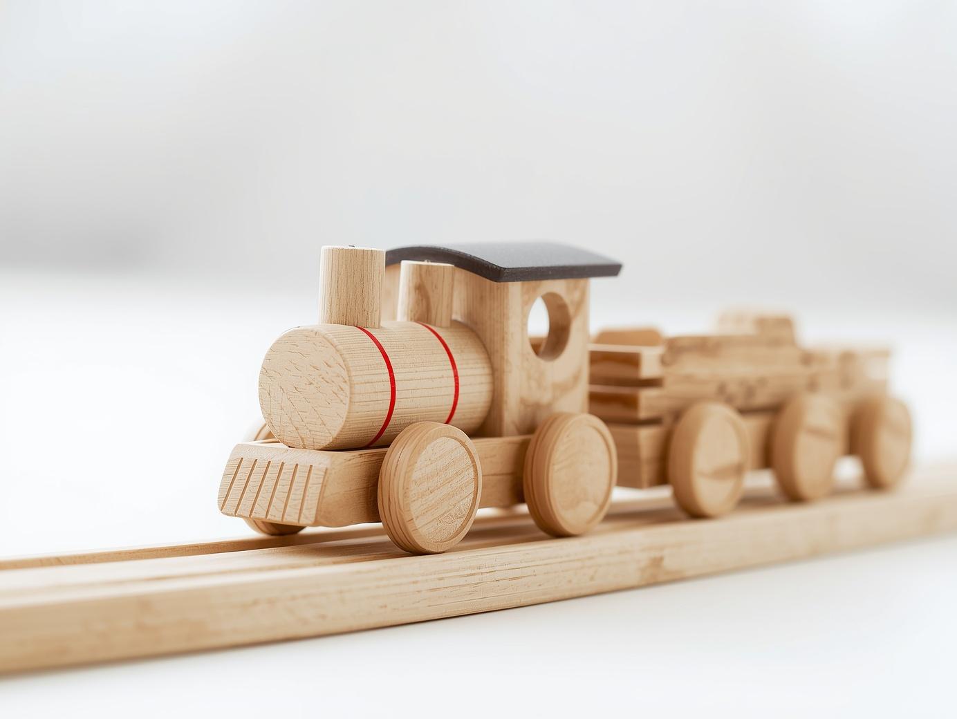 train en bois avec rail